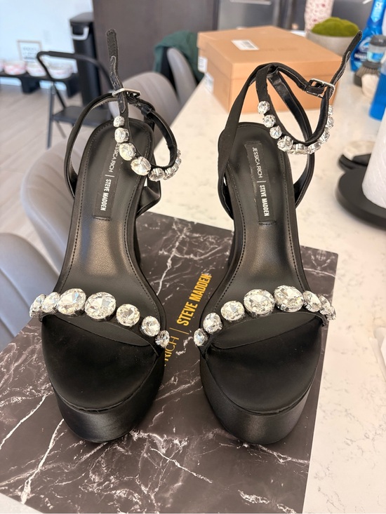 Steve Madden Shoes - Steve Madden Black Jeweled Platform Heels